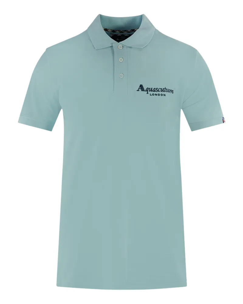 Aquascutum London Klassisches hellblaues Poloshirt Blau