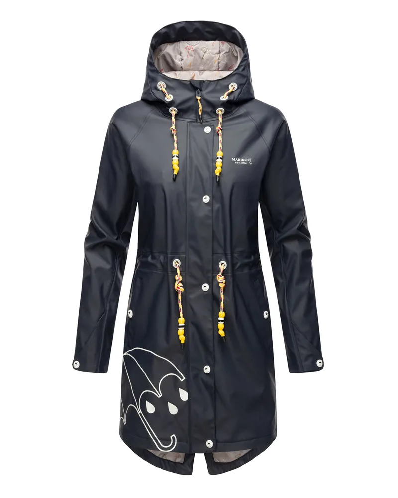 NAVAHOO Marikoo Damen Regenjacke – Dancing Umbrella, wasserdicht mit Kapuze Blau
