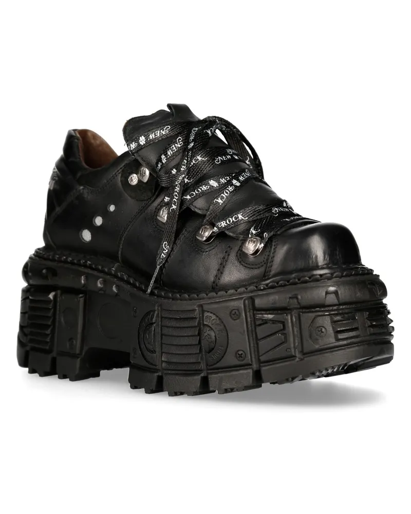 New Rock Unisex Plateau Punk Metal Stiefel - M-TANK120N Schwarz