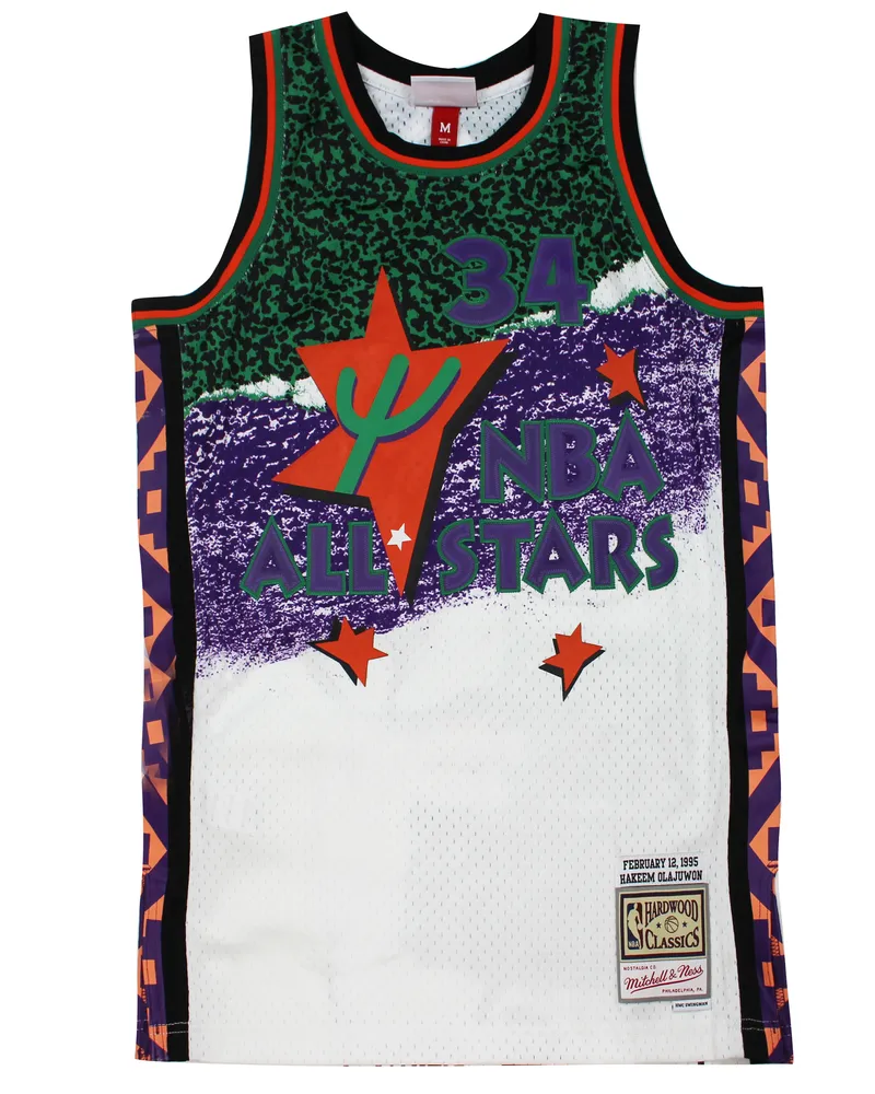 Mitchell & Ness Hakeen Olajuwon 34 1995-96 West NBA All Star Swingman Trikot Weiß
