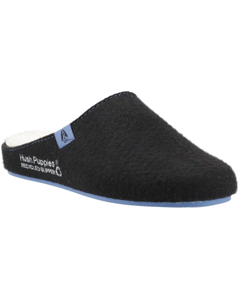 Hush Puppies The Good Slipper, 90% recyceltes RPET-Polyester Herrenschlappen - Schwarz Schwarz