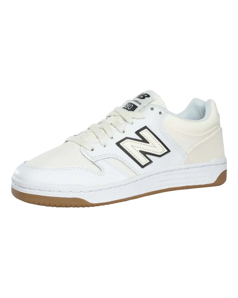 New Balance 480P Leder-Sneaker, Weiß Weiß
