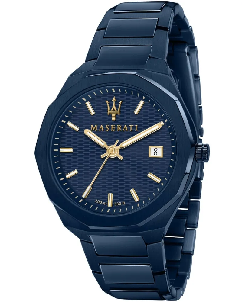 Maserati R8853141001 Blue Edition Herren 42mm Edelstahl Quarz Uhr Blau