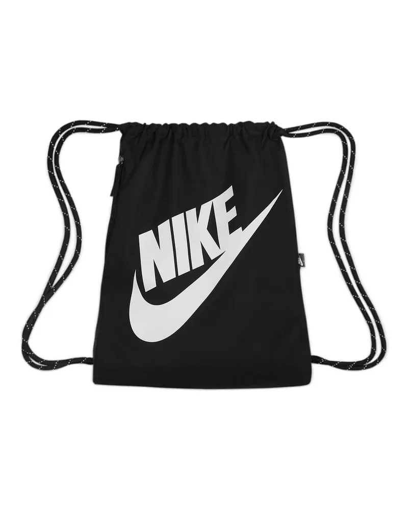 Nike Heritage Kordelzugtasche (Schwarz Schwarz