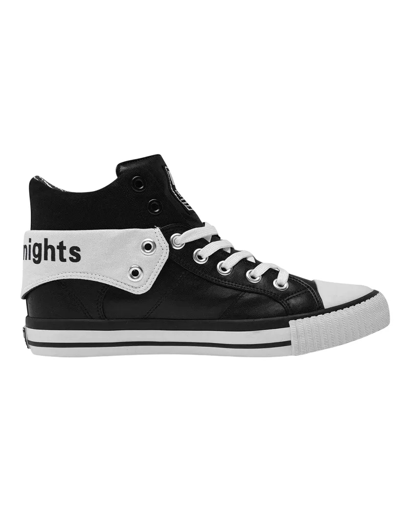 British Knights Roco" High Top Turnschuhe für Herren, Umgeschlagener Schaft (Schwarz/Weiß Schwarz