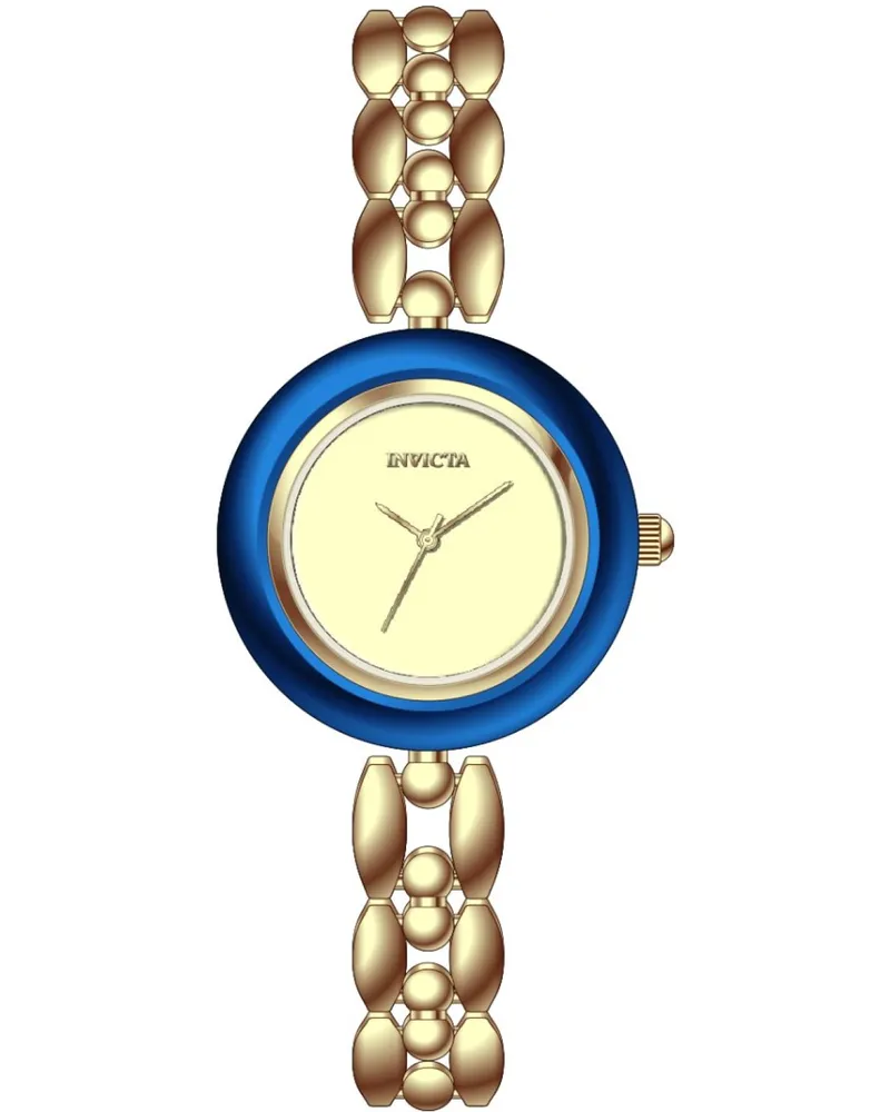 Invicta Mayamar 70077 Damenuhr - Quarzwerk - Metall mit goldenem Zifferblatt - 33 mm Gold