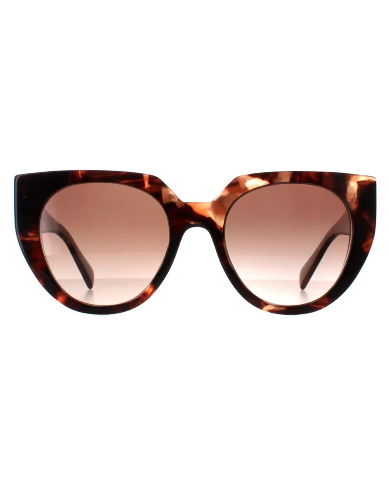 Prada PR14WS 01R0A6 Sonnenbrille mit karamellfarbenem Schildpatt und puderbraunem Farbverlauf Braun