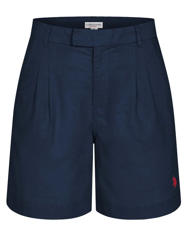 U.S. Polo Assn.  Damen Leinenshorts aus Leinen-Baumwollmix Blau