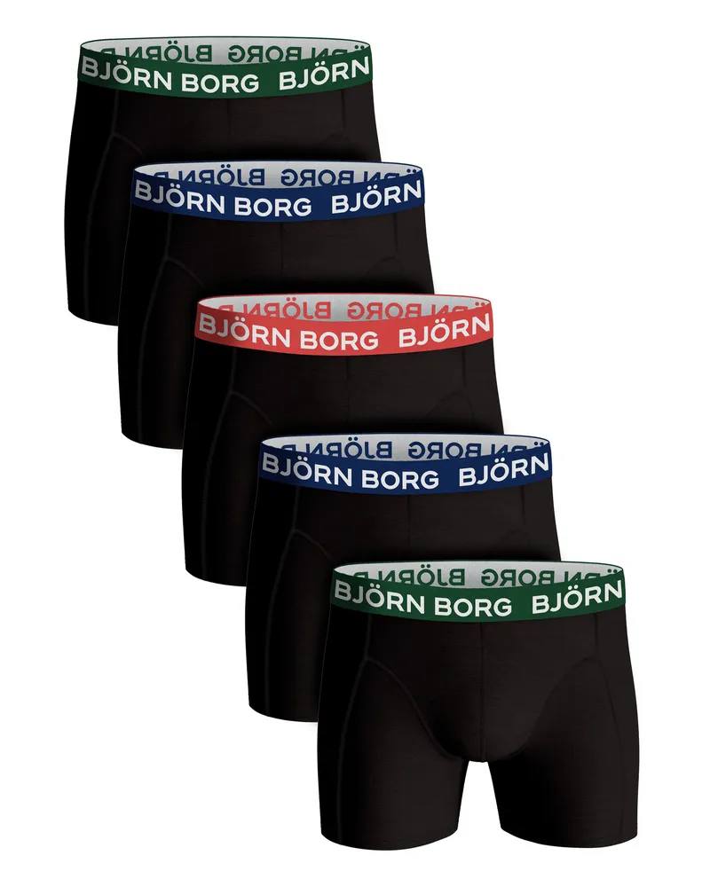 Björn Borg Björn Borg- 5 Paare Herren Boxershorts | Baumwolle Stretch Boxershorts Shorts Unterwäsche - Schwarz Multi Schwarz