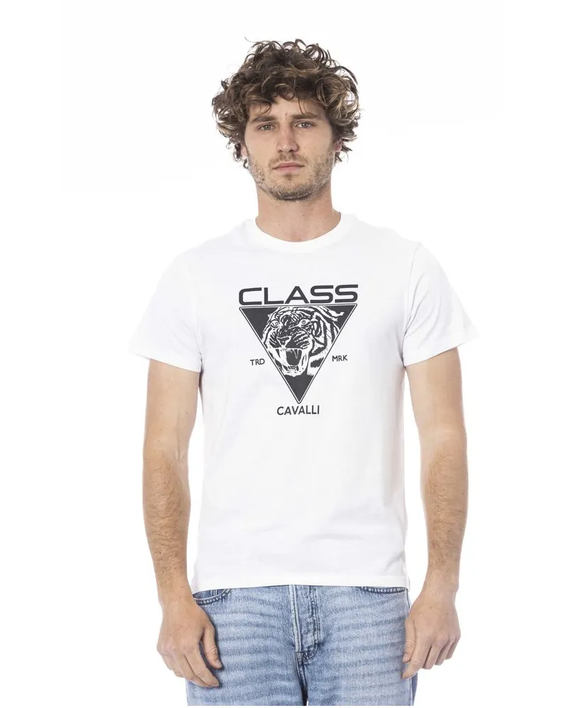 Roberto Cavalli Tiger Tee Klassischer Stil Weiß
