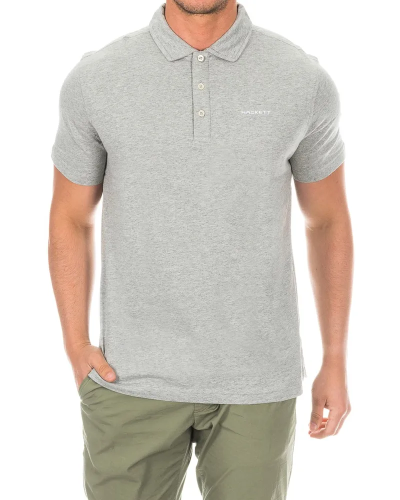 Hackett Kurzärmeliges Herren-Poloshirt mit Reverskragen HMX1004E Grau
