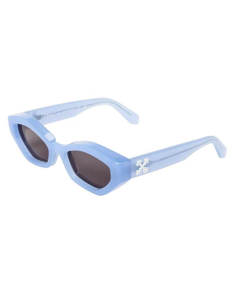 OFF-WHITE Off White - "Hilo" Sechseck-Sonnenbrille für Herren/Damen Unisex (Blau/Dunkelgrau Blau
