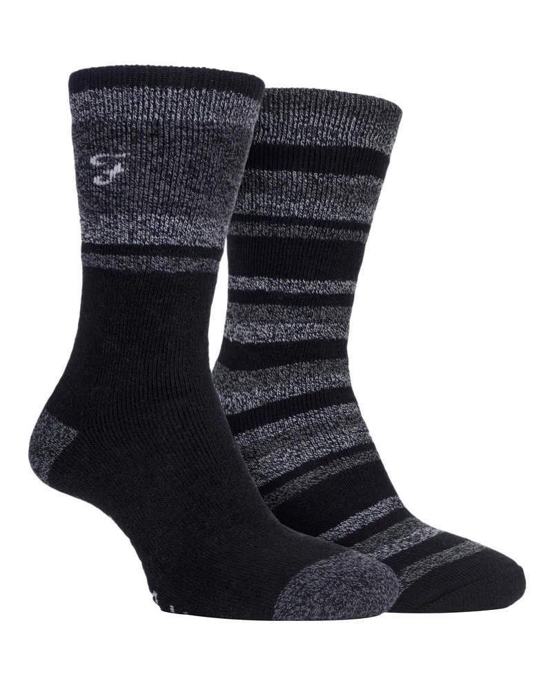 Farah 1920 2er-Pack Herren-Thermo-Walking-Socken | Ideal für Outdoor-Winter-Trekking & Wandern Schwarz