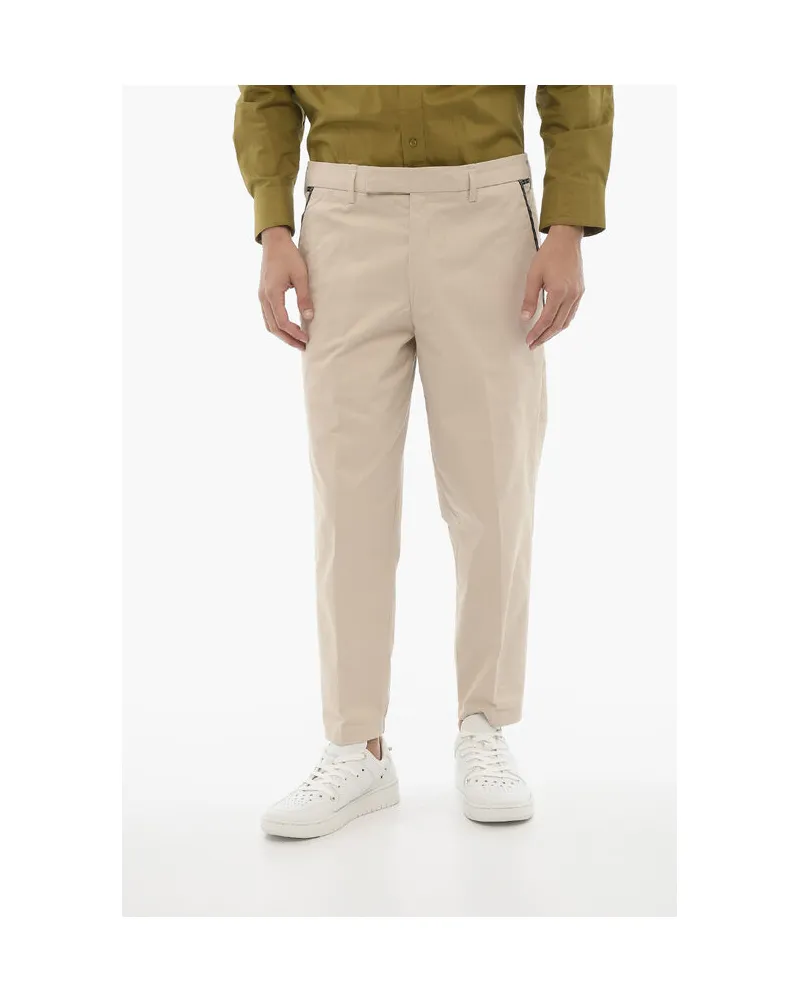 Neil Barrett Regular Fit Slim Fit Hose mit Gürtelschlaufen in Beige Beige