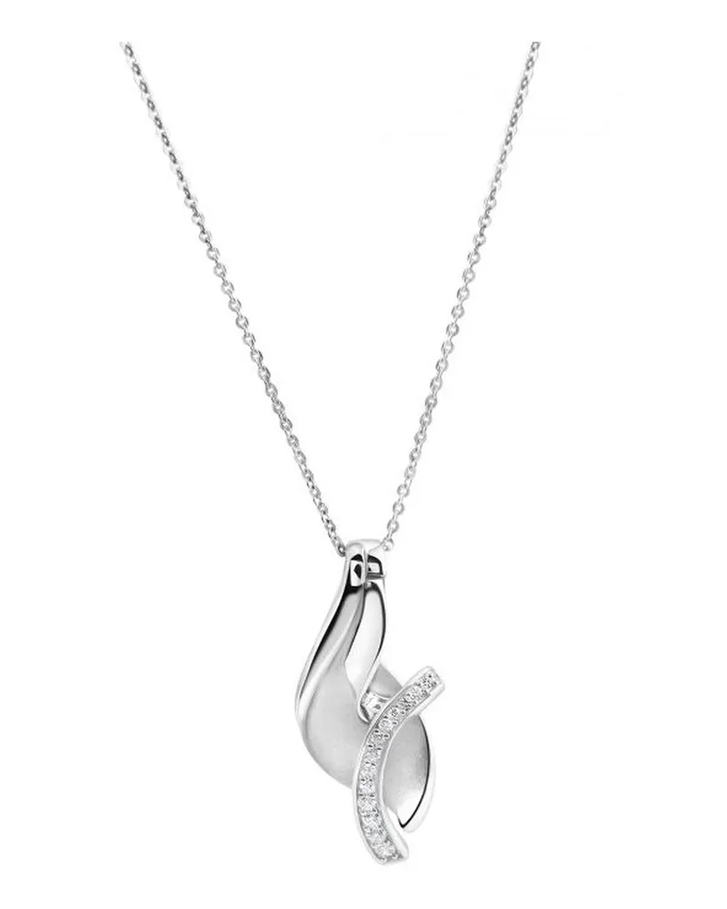 ZEEme Silber Anhänger mit Kette 925/- Sterling Silber rhodiniert Zirkonia Silber