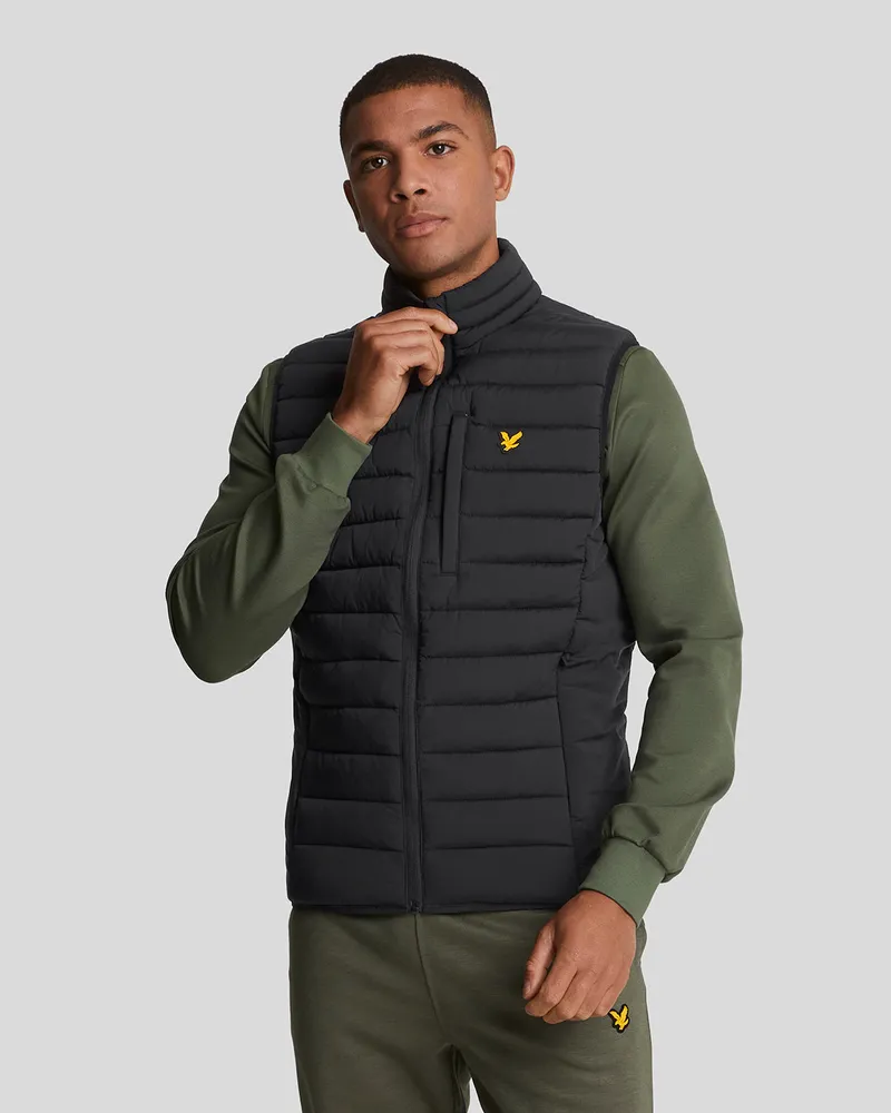 Lyle & Scott Sports Leichte Pufferjacke – Schwarz Schwarz