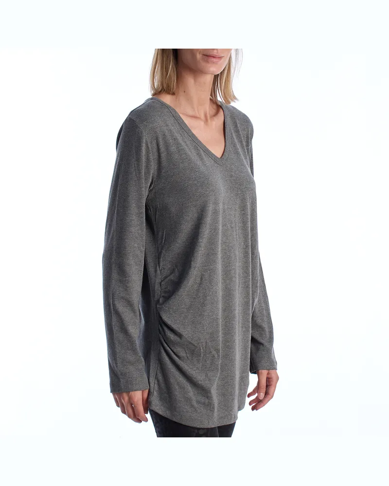 GAP Modernes Umstands-T-Shirt mit V-Ausschnitt Langarm 719653 Damen Grau