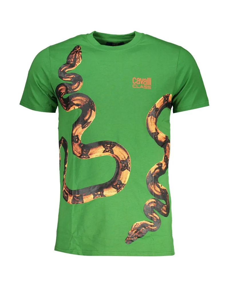 Roberto Cavalli Verde Baumwoll T-Shirt für Herren Grün