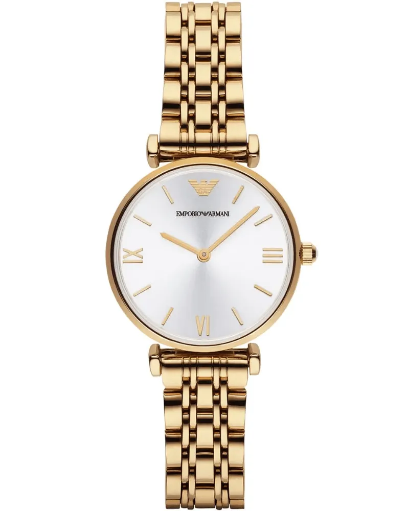 Emporio Armani AR1877 Gianni T-Bar 32 mm Gold-Ton Damenarmbanduhr Gold