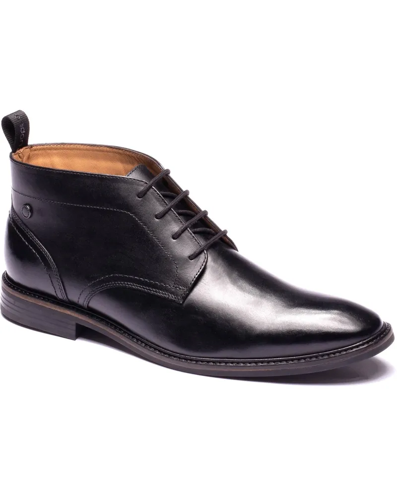 Base London Belgrave Lederstiefeletten für Herren - Schwarz Schwarz