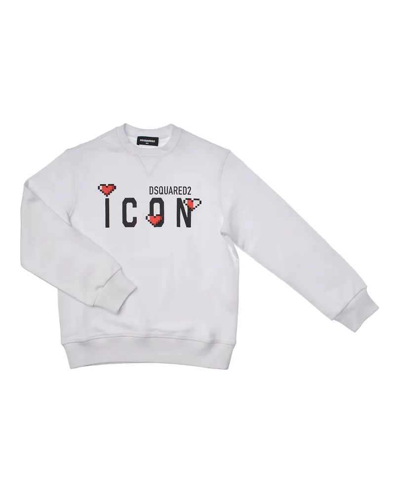 Dsquared2 Icon Rundhals-Sweatshirt DQ2033D0-09BDQ Mädchen Weiß