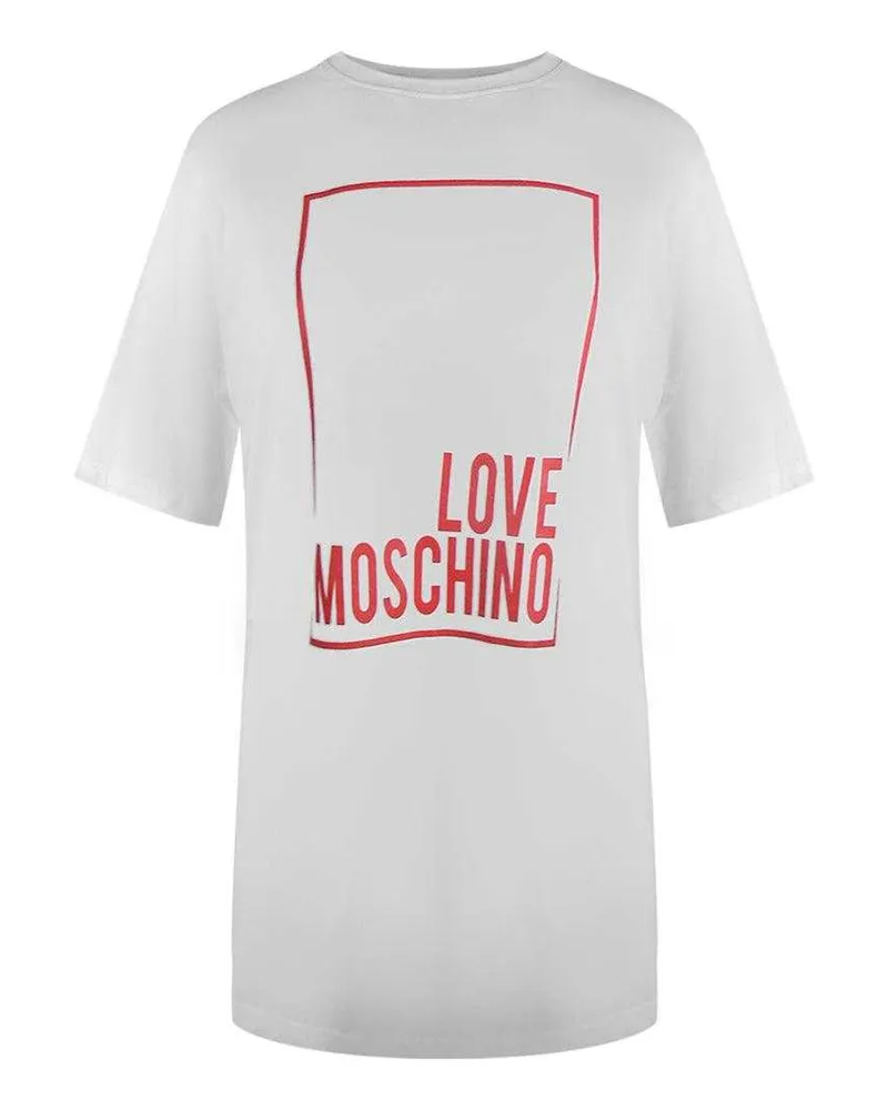 Moschino T-Shirt-Kleid für Damen, Übergroß (Weiß Weiß