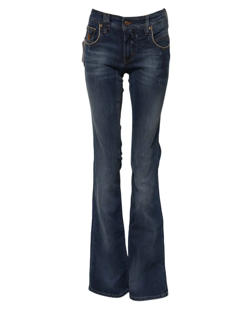 John Galliano Mid-waist Jeans mit weitem Bein aus Baumwolle - Blau Blau