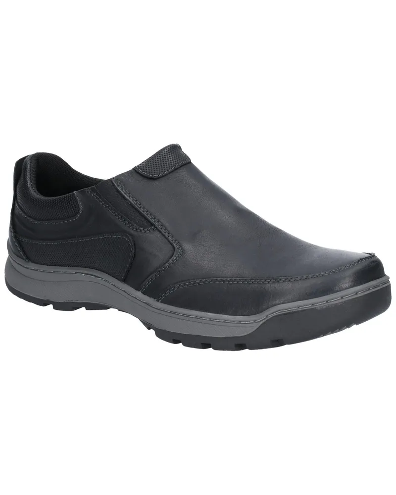 Hush Puppies Herren Jasper Slip On Lederschuhe (Schwarz Schwarz