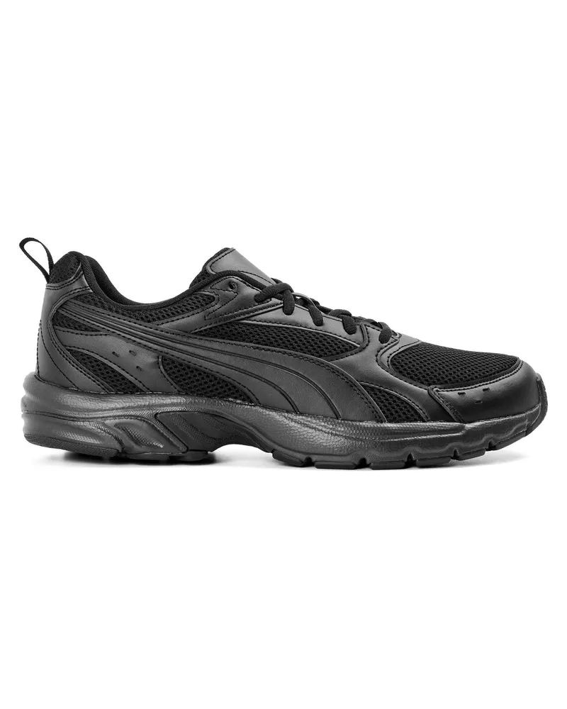 Puma Milenio" Tech-Design Sneaker für Herren, Leder, niedrig geschnitten (Dreifaches Schwarz Schwarz