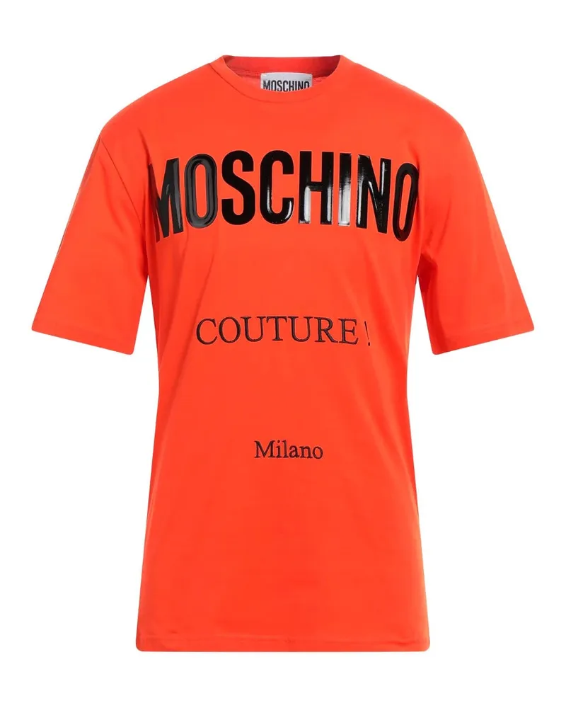 Moschino Couture - Oranges T-shirt Mit Glänzendem Logo Orange