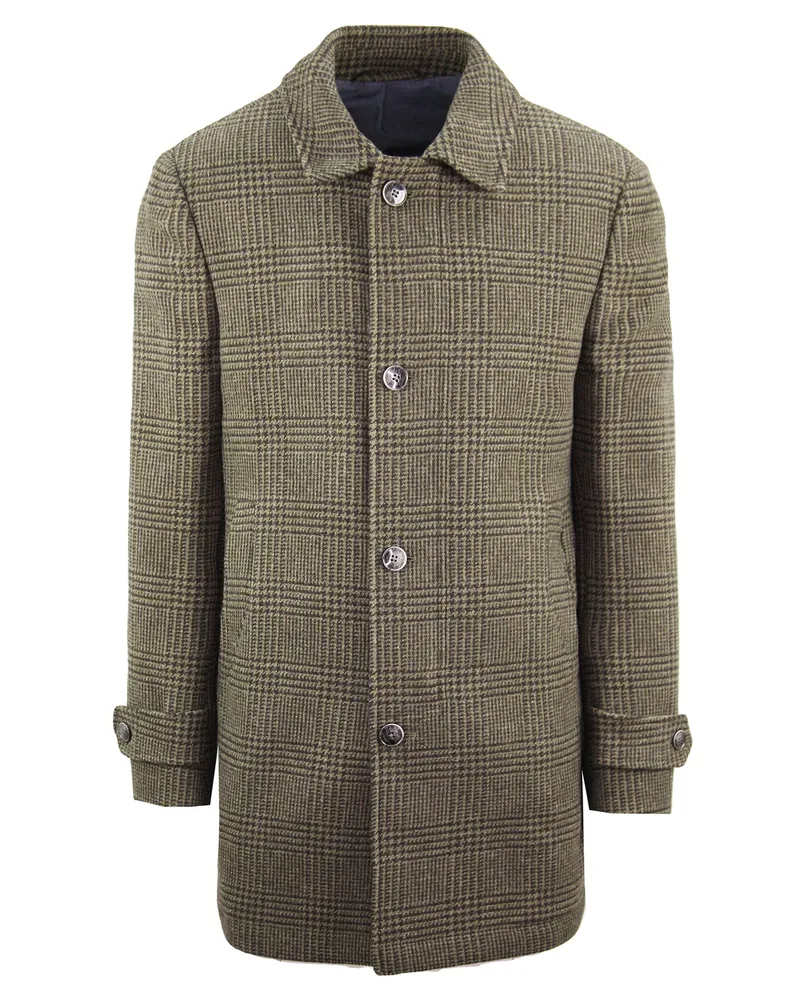 Hackett London gewaschener Woll-Männerbraun Mantel Braun