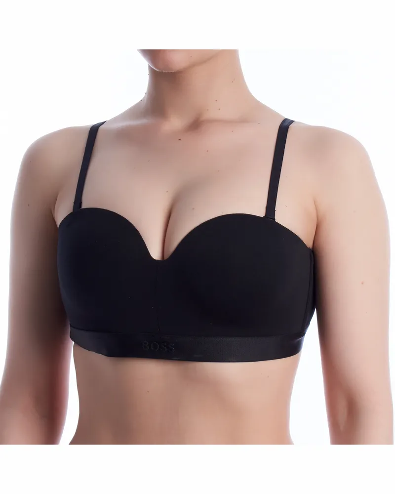 HUGO BOSS Damen Balconette-BH aus elastischer Baumwolle, Modell 50520415 - Schwarz Schwarz