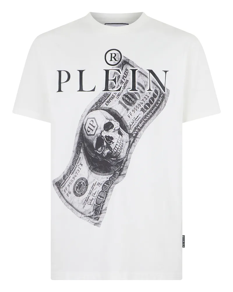 Philipp Plein Kurzarm-Rundhals-T-Shirt Weiß