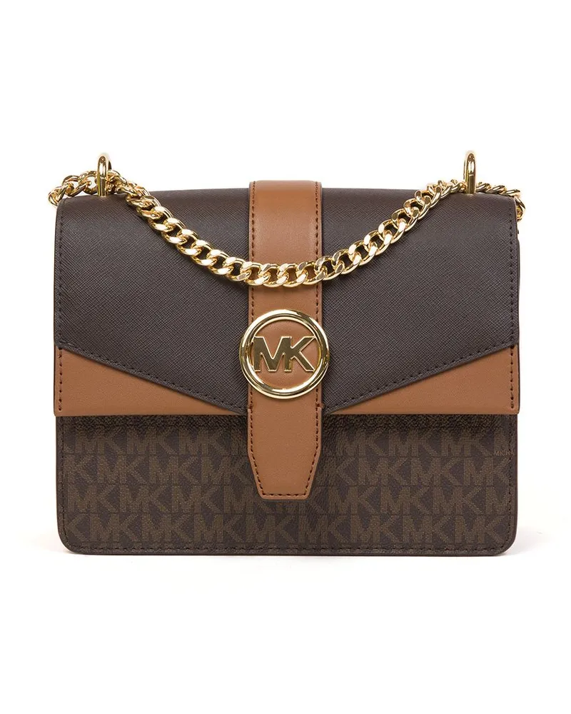 Michael Kors Greenwich Kleine Klapp-Crossbody-Tasche Braun