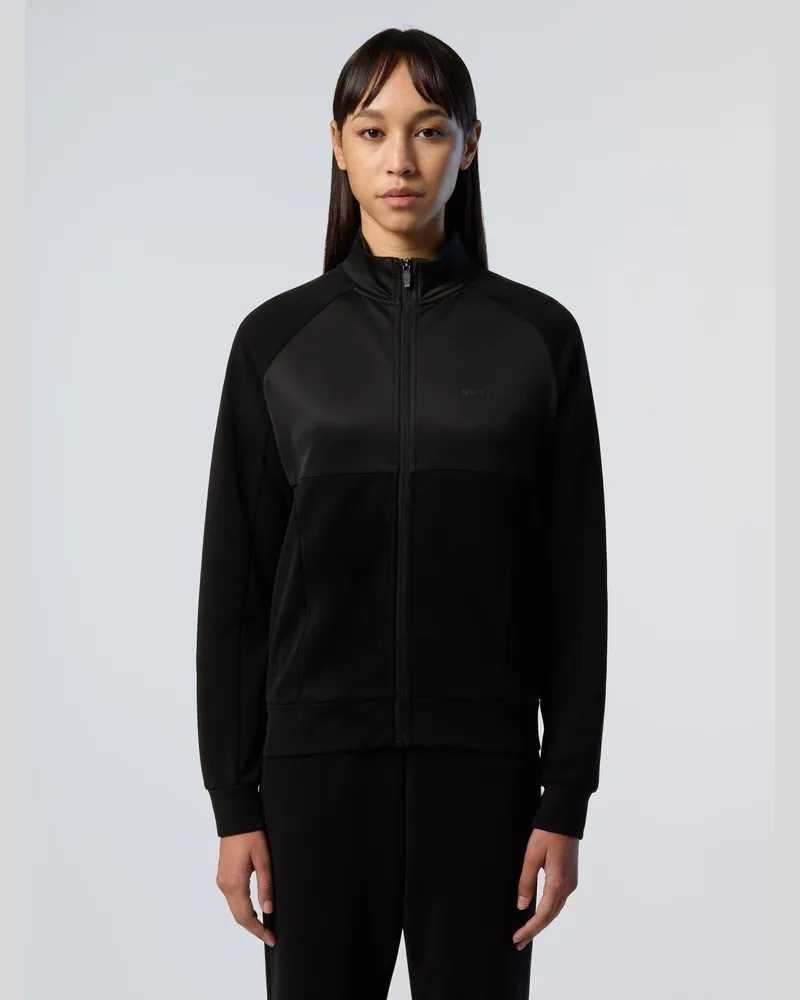 North Sails Sweatshirt Modal mit Stehkragen Schwarz