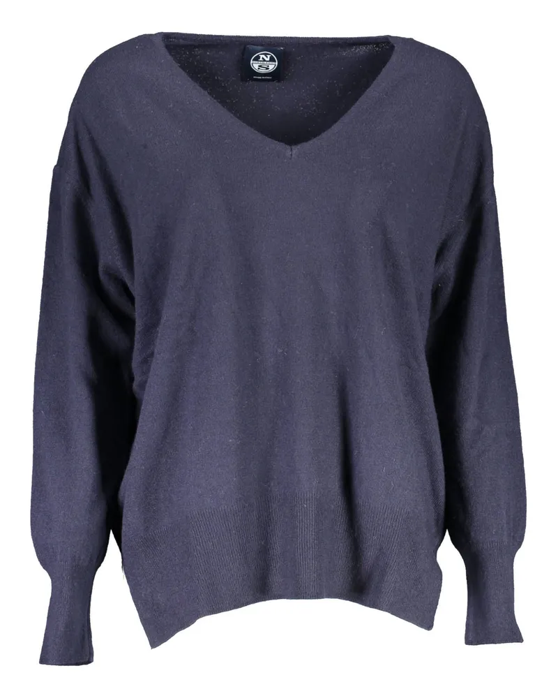 North Sails V-Ausschnitt Merinowollpullover Dunkelblau