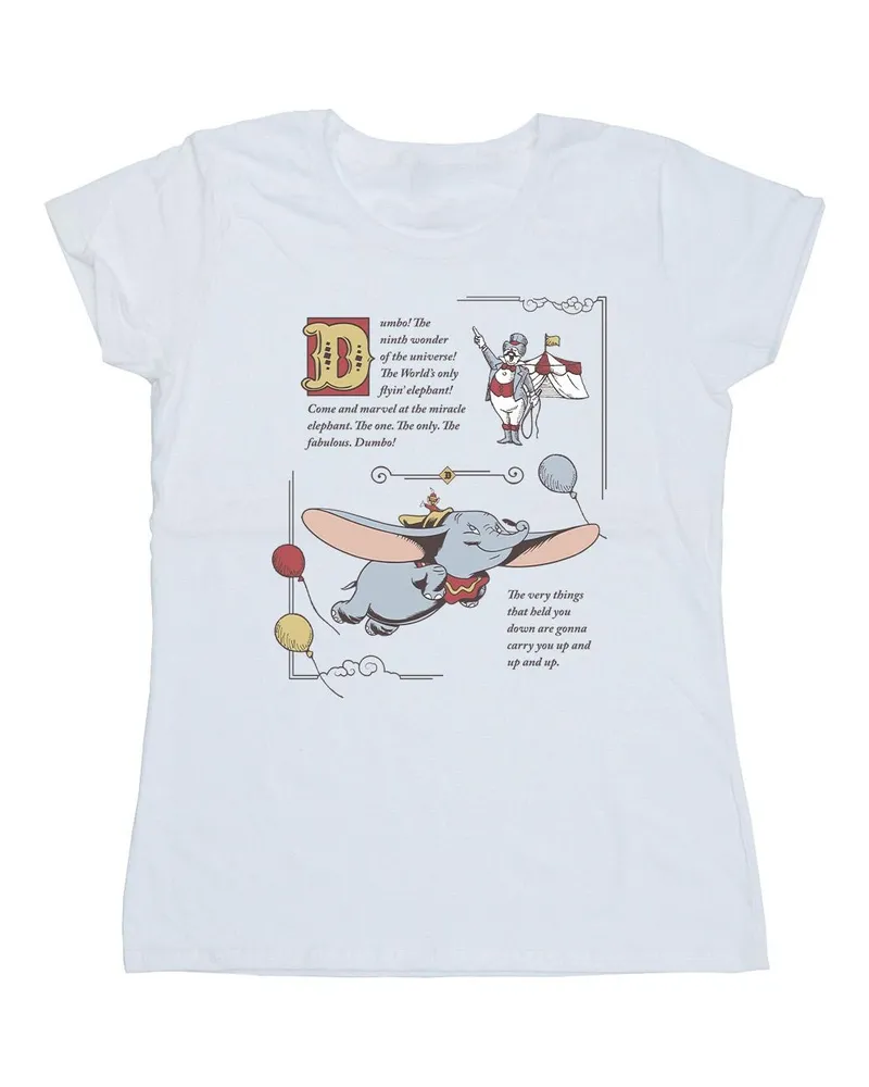 Disney Dumbo Story Book Page" T-Shirt für Damen (Weiß Weiß