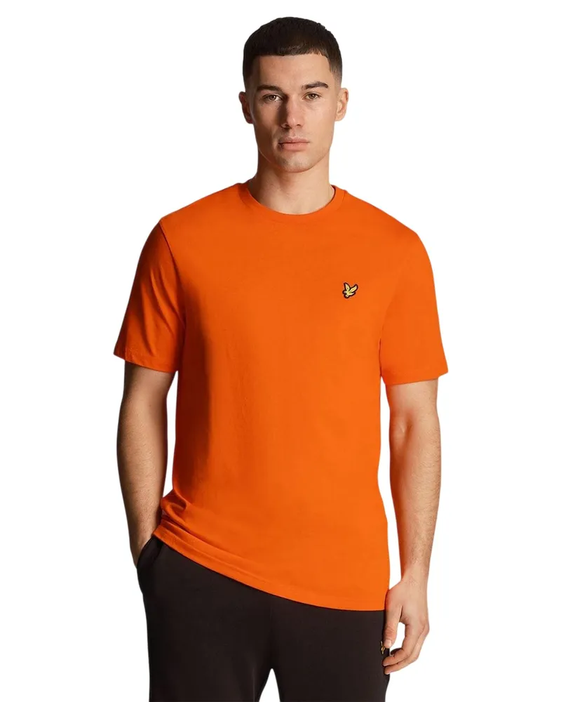 Lyle & Scott T-Shirt für Herren, Rundhalsausschnitt, Regulär (Orange Orange