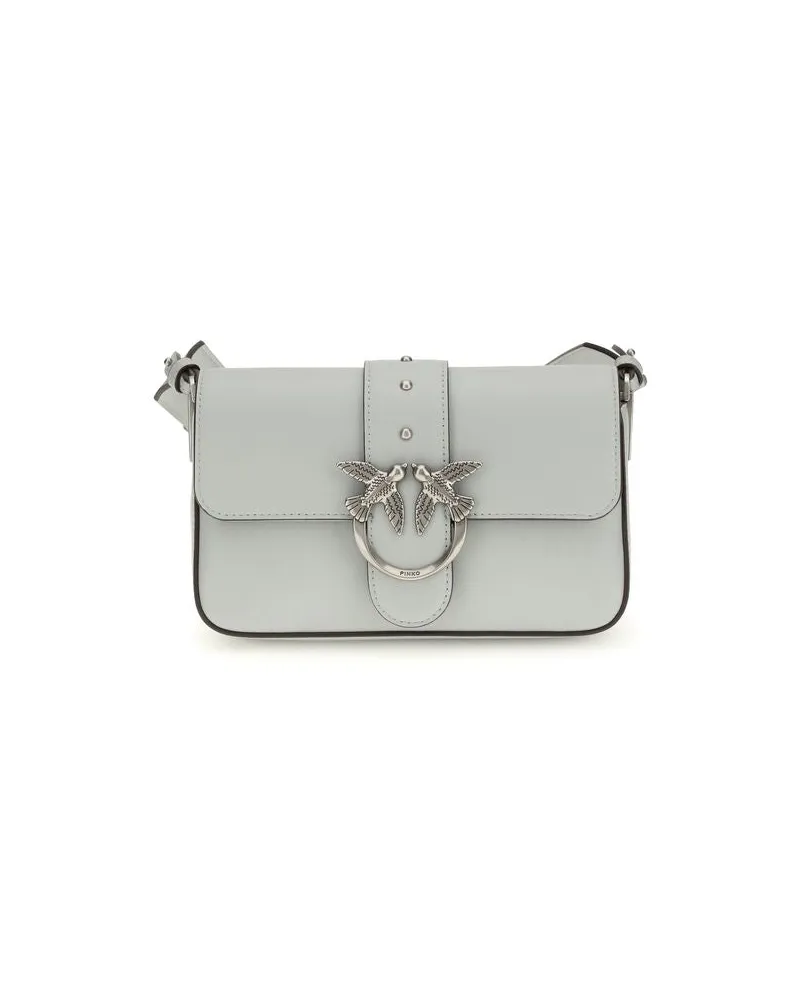 Pinko Graue Kalbsleder Bos Taurus Schultertasche Grün