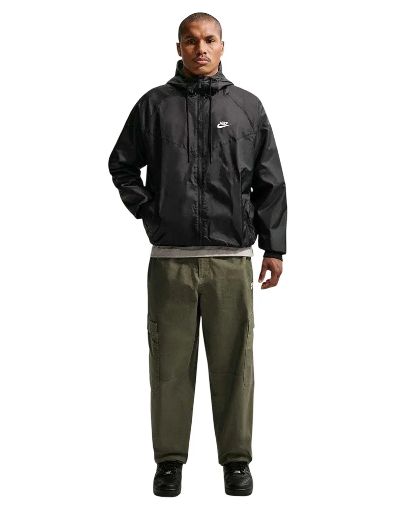 Nike Windrunner" Kapuzenjacke für Herren, Leicht (Schwarz/Weiß Schwarz