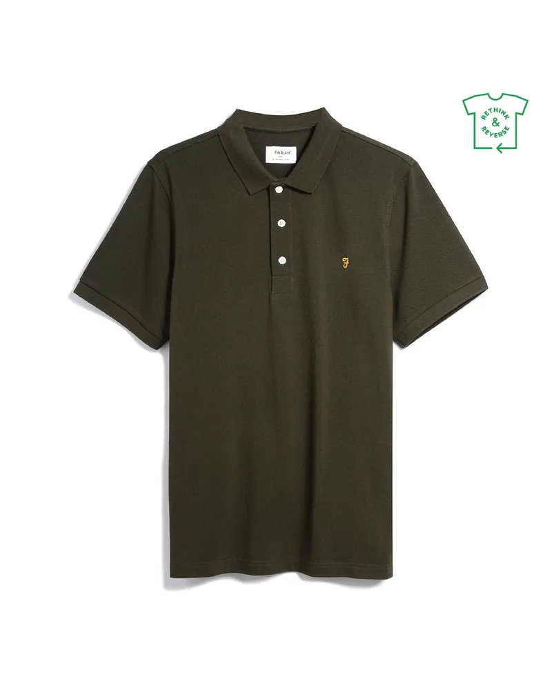 Farah 1920 Poloshirt für Herren, Baumwolle, kurzärmlig (Immergrün Dunkelgrün