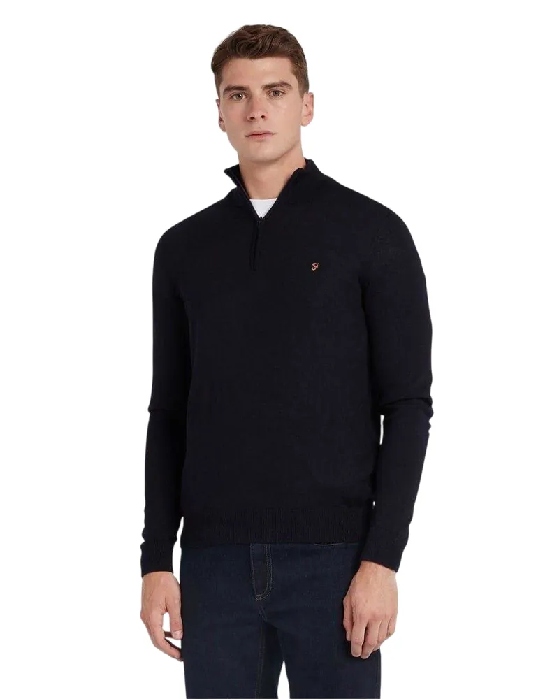 Farah 1920 Pullover Top für Herren, Reißverschluss (wahres Marienblau Dunkles