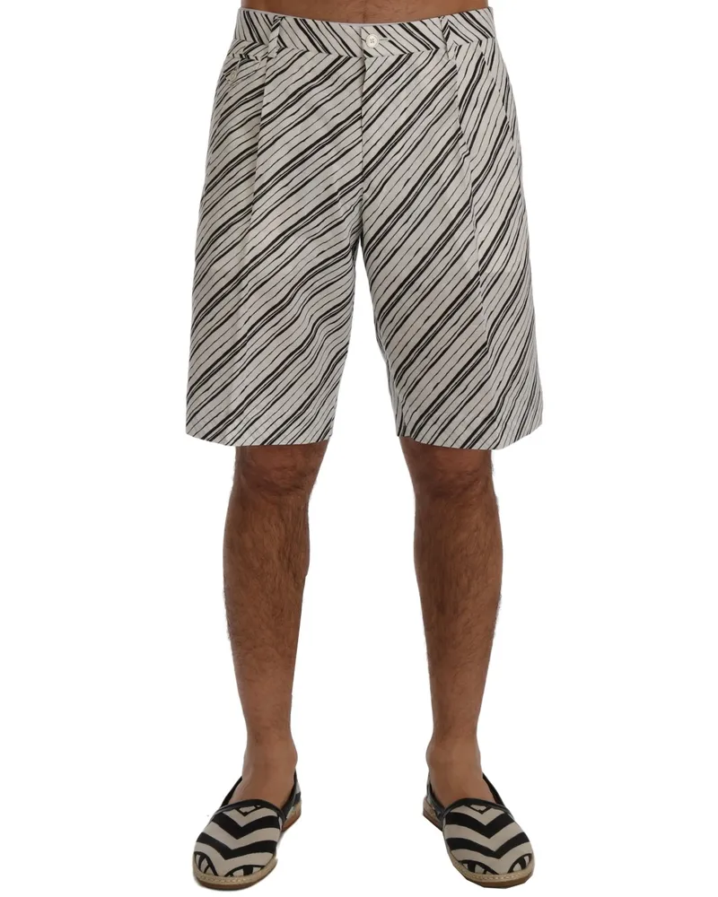 Dolce & Gabbana Gestreifte Freizeitshorts Elfenbein