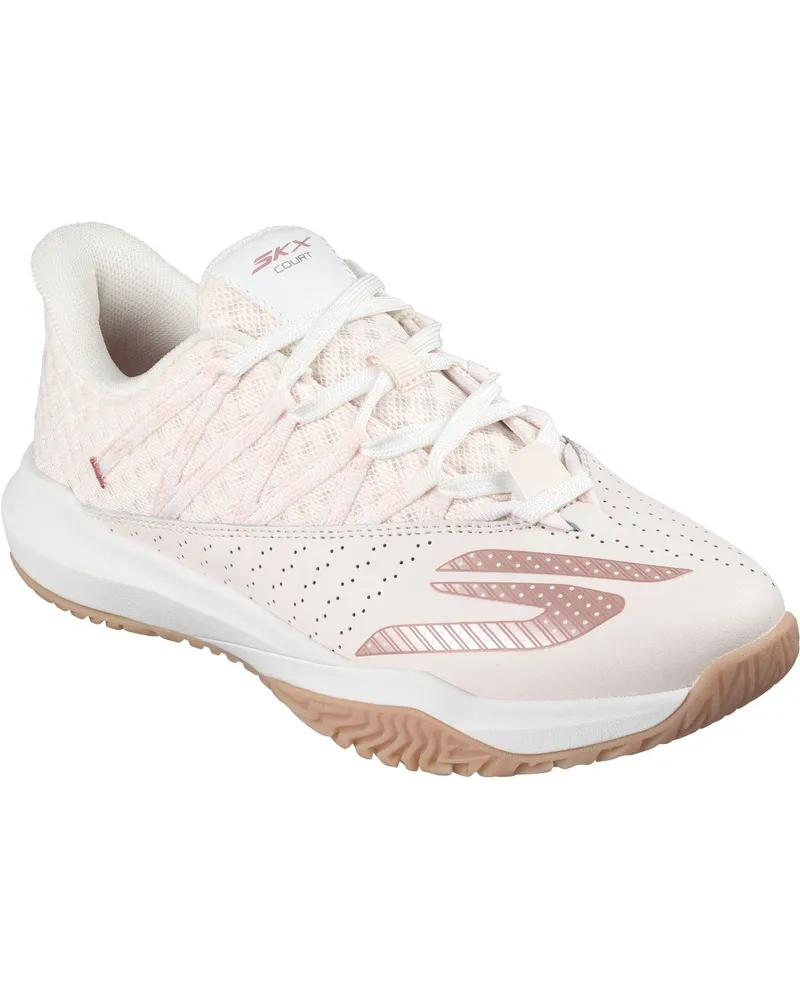 Skechers Viper Court Rally Leder Damen Sneaker in Hellrosa Rosa