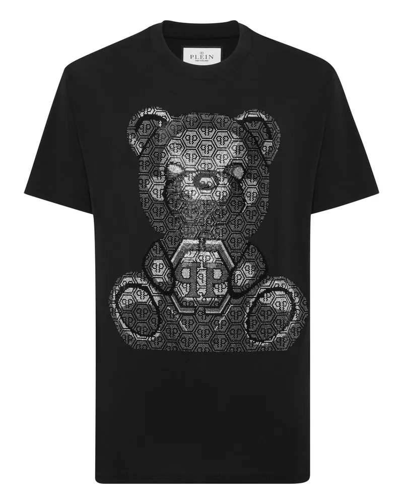 Philipp Plein T-Shirt Rundhalsausschnitt Ss Teddy Schwarz