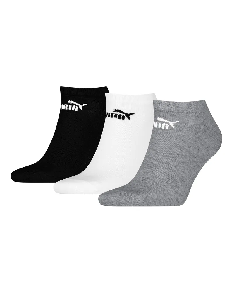 Puma Sneaker-Socken für Herren/Damen Unisex(3er-Pack) (Schwarz/Weiß/Grau Schwarz