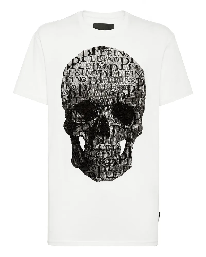 Philipp Plein T‑Shirt mit Skull-Print und Rundhals - Weiß Weiß