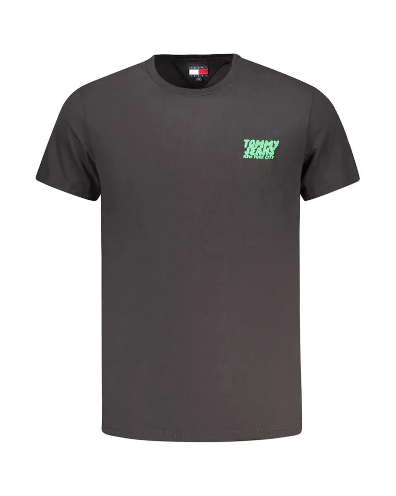 Tommy Hilfiger Schwarzes Baumwoll-Herren-T-Shirt Schwarz