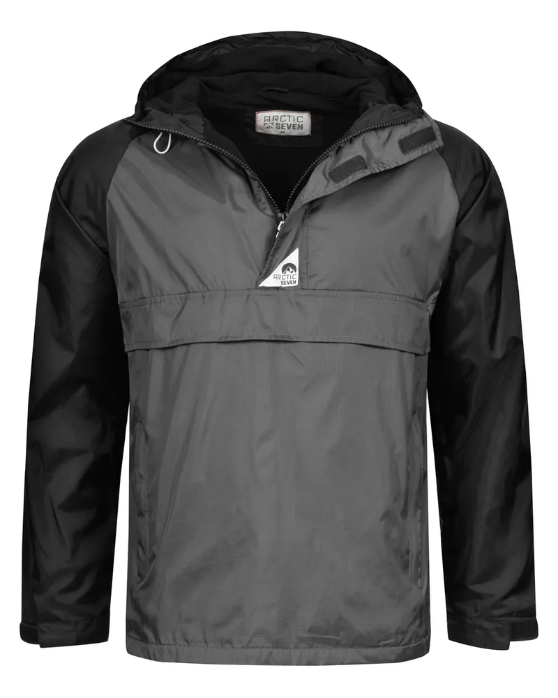 Arctic Seven Herren Regenjacke – Dunkelgrau-Schwarz - Schwarz Schwarz