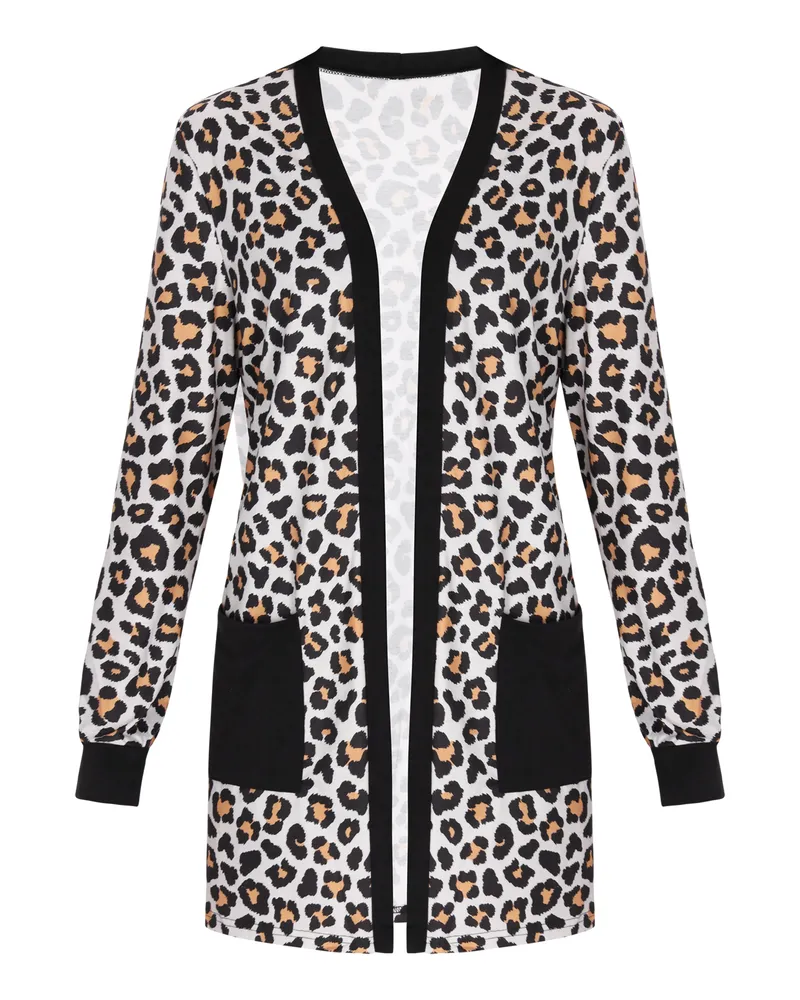 FAINA Strickjacke Frauen schwarz braun Schwarz